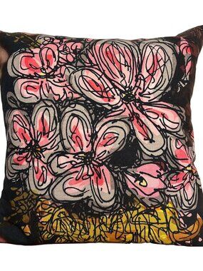 CB2 Midnight Flower Pillow